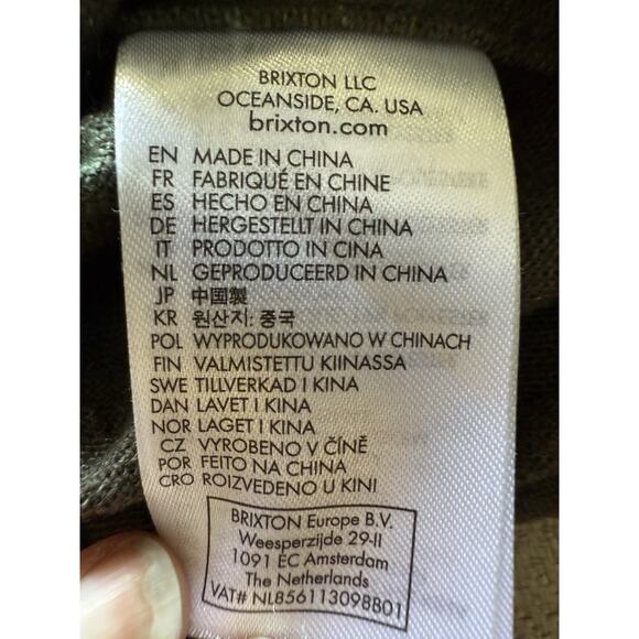 Brixton Bowery Standard Fit Plaid Flannel Button-Up Shirt Green Brown L - Picture 9 of 10